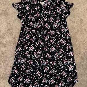 Floral Ruffle Sleeve Night Gown